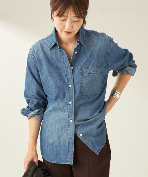 plage SP WHT DENIM BIG シャツ plage SP WHT DENIM BIG シャツ