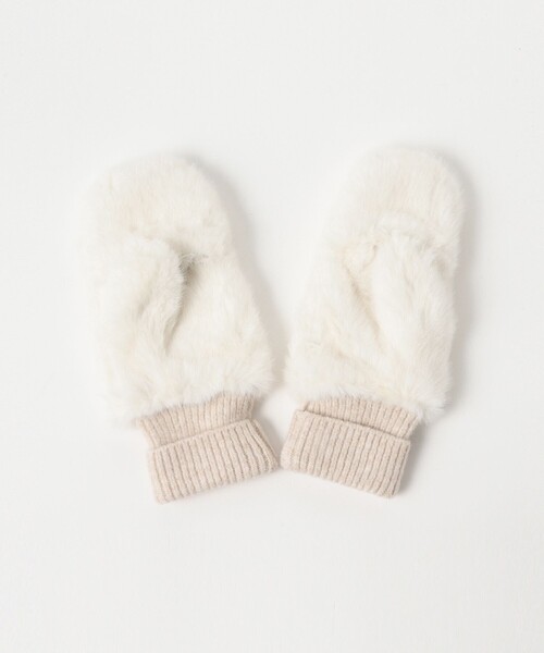 Ray BEAMS(レイビームス)の「【別注】CONTROL FREAK / フェイク ファー ミトン(手袋・レディース・ピンク/オフホワイト/ブラック・ONE SIZE)」の15枚目の写真