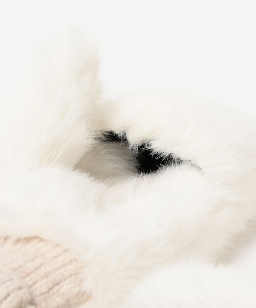 Ray BEAMS(レイビームス)の「【別注】CONTROL FREAK / フェイク ファー ミトン(手袋・レディース・ピンク/オフホワイト/ブラック・ONE SIZE)」の18枚目の写真