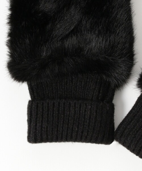Ray BEAMS(レイビームス)の「【別注】CONTROL FREAK / フェイク ファー ミトン(手袋・レディース・ピンク/オフホワイト/ブラック・ONE SIZE)」の7枚目の写真