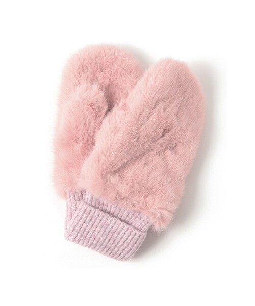 Ray BEAMS(レイビームス)の「【別注】CONTROL FREAK / フェイク ファー ミトン(手袋・レディース・ピンク/オフホワイト/ブラック・ONE SIZE)」の9枚目の写真