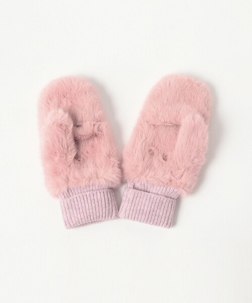 Ray BEAMS(レイビームス)の「【別注】CONTROL FREAK / フェイク ファー ミトン(手袋・レディース・ピンク/オフホワイト/ブラック・ONE SIZE)」の10枚目の写真