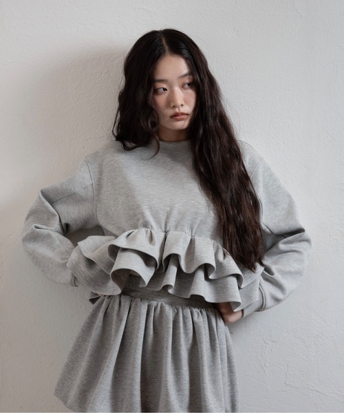 frill hem bonding sweat / フリルヘムボンディングスウェット