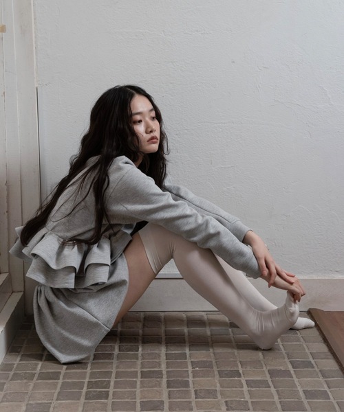 frill hem bonding sweat / フリルヘムボンディングスウェット