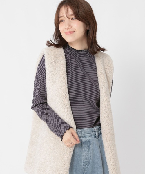 studio CLIP（スタディオクリップ）の「【WEB・一部地域先行】アソートシャーリングネックプルオーバー[プラスサイズあり]（Tシャツ/カットソー・レディース・オフホワイト/その他7/アイボリー/その他1/その他2/その他8/その他3・MEDIUM/LARGE/X-LARGE/XX-LARGE/XXX-LARGE）」の4枚目の写真