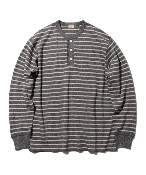 BEAMS PLUS（ビームスプラス）の「【別注】Healthknit / Honeycomb Thermal Henry Neck Long Sleeve T-shirt Horizontal Stripe（Tシャツ/カットソー・メンズ・その他/その他1・L/M/S/XL）」の10枚目の写真