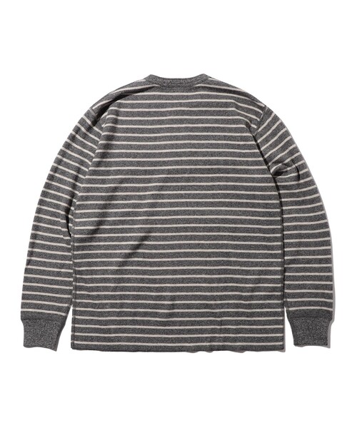 BEAMS PLUS（ビームスプラス）の「【別注】Healthknit / Honeycomb Thermal Henry Neck Long Sleeve T-shirt Horizontal Stripe（Tシャツ/カットソー・メンズ・その他/その他1・L/M/S/XL）」の12枚目の写真