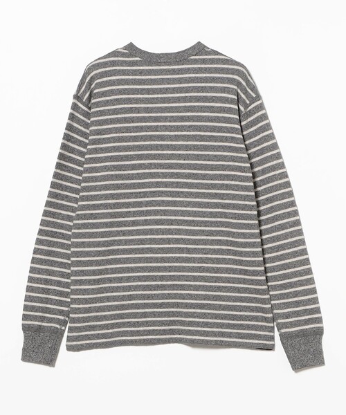 BEAMS PLUS（ビームスプラス）の「【別注】Healthknit / Honeycomb Thermal Henry Neck Long Sleeve T-shirt Horizontal Stripe（Tシャツ/カットソー・メンズ・その他/その他1・L/M/S/XL）」の16枚目の写真