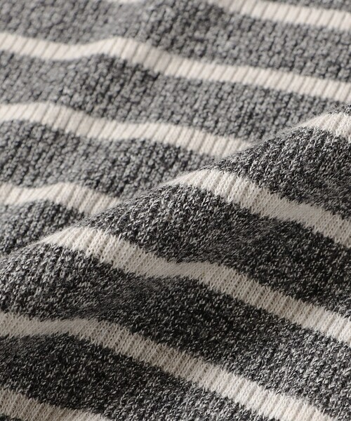 BEAMS PLUS（ビームスプラス）の「【別注】Healthknit / Honeycomb Thermal Henry Neck Long Sleeve T-shirt Horizontal Stripe（Tシャツ/カットソー・メンズ・その他/その他1・L/M/S/XL）」の17枚目の写真