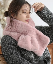 マフラー（ピンク/桃色系・フェイクファー）ファッション通販