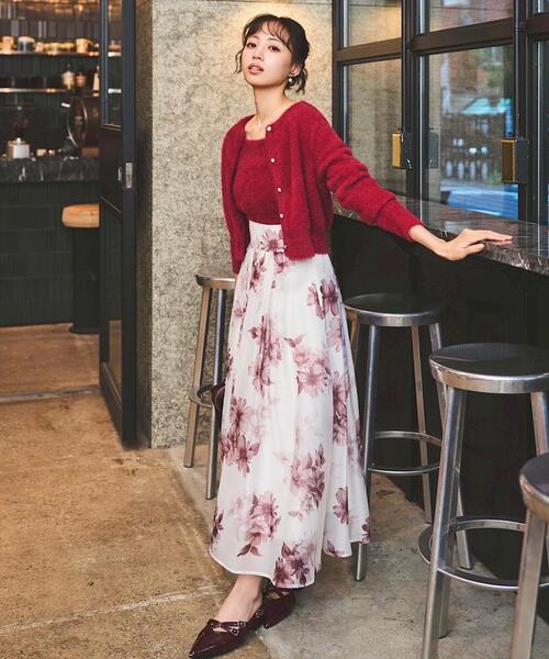 SWINGLE（スウィングル）の「【再入荷】フラワープリントフレアスカート（スカート・レディース・ブルー/レッド/ブラウン・FREE）」の10枚目の写真