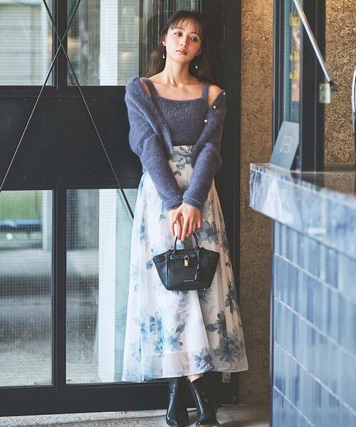 SWINGLE（スウィングル）の「【再入荷】フラワープリントフレアスカート（スカート・レディース・ブルー/レッド/ブラウン・FREE）」の11枚目の写真