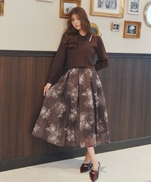 花柄 フラワープリント フレア」に該当するスカートファッション通販