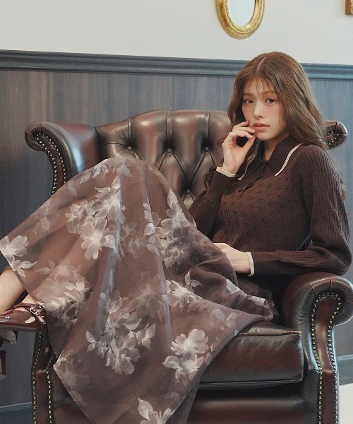 SWINGLE（スウィングル）の「【再入荷】フラワープリントフレアスカート（スカート・レディース・ブルー/レッド/ブラウン・FREE）」の9枚目の写真