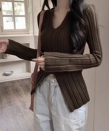 i-dare（アイディア）の「【i-dare】ケーブル Vネック プルオーバー（ニット/セーター）」