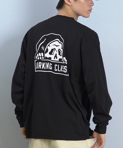 LURKING CLASS(ラーキングクラス)の「LURKING CLASS/ラーキングクラス 長袖 Tシャツ ロンT バックプリント オーバーサイズ LURKER L/S TEE ST25FTM02(Tシャツ/カットソー・メンズ・ホワイト/ブラック・M/L/XL)」の2枚目の写真