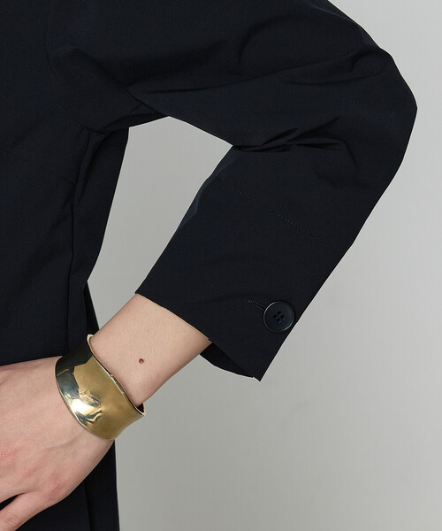 Gabardine K.T（ギャバジンケーティー）の「ストレッチタフタ シャツドレス（ワンピース・レディース・ネイビー/チャコール・9号）」の18枚目の写真