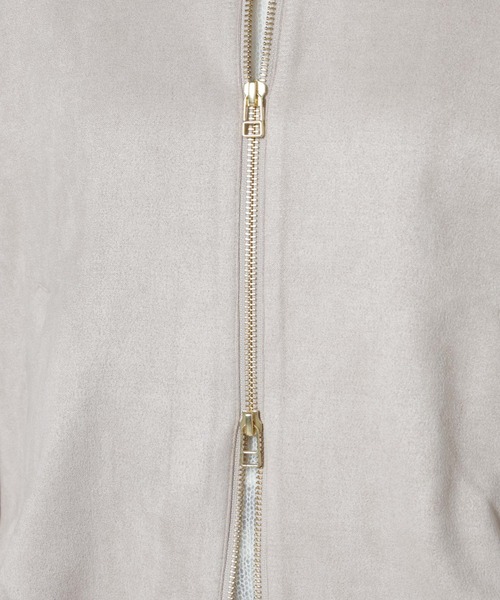 セール】フェイクスエードボンディングノーカラーブルゾン（ブルゾン