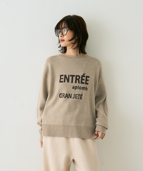 Rouge vif Anna(ルージュヴィフアンナ)の「ウール混ジャガードロゴニットプルオーバー(ニット/セーター・レディース・ベージュ/ネイビー・フリー)」の21枚目の写真