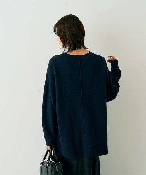 Rouge vif Anna(ルージュヴィフアンナ)の「ウール混ジャガードロゴニットプルオーバー(ニット/セーター・レディース・ベージュ/ネイビー・フリー)」の12枚目の写真