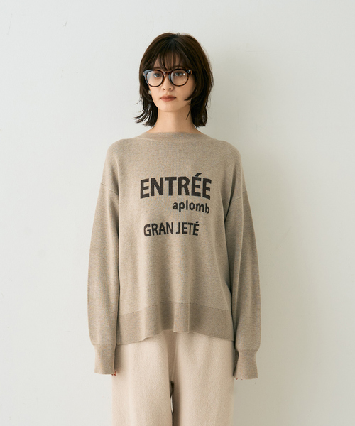 Rouge vif Anna(ルージュヴィフアンナ)の「ウール混ジャガードロゴニットプルオーバー(ニット/セーター・レディース・ベージュ/ネイビー・フリー)」の19枚目の写真