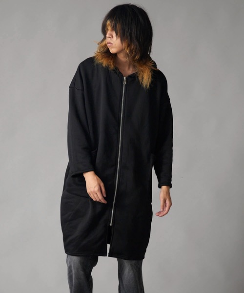 Theater code(シアターコード)の「Brushed Lining Double-Zipper Long Zip Hoodie / 裏起毛 2重ファスナー ロングジップパーカーメンズ(パーカー・メンズ・ブラック/グレー・2/3)」の5枚目の写真