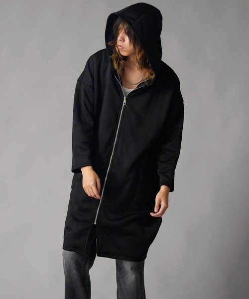 Theater code(シアターコード)の「Brushed Lining Double-Zipper Long Zip Hoodie / 裏起毛 2重ファスナー ロングジップパーカーメンズ(パーカー・メンズ・ブラック/グレー・2/3)」の6枚目の写真