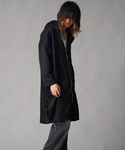 Theater code(シアターコード)の「Brushed Lining Double-Zipper Long Zip Hoodie / 裏起毛 2重ファスナー ロングジップパーカーメンズ(パーカー・メンズ・ブラック/グレー・2/3)」の8枚目の写真