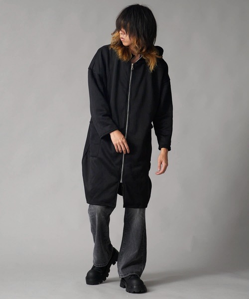 Theater code(シアターコード)の「Brushed Lining Double-Zipper Long Zip Hoodie / 裏起毛 2重ファスナー ロングジップパーカーメンズ(パーカー・メンズ・ブラック/グレー・2/3)」の12枚目の写真