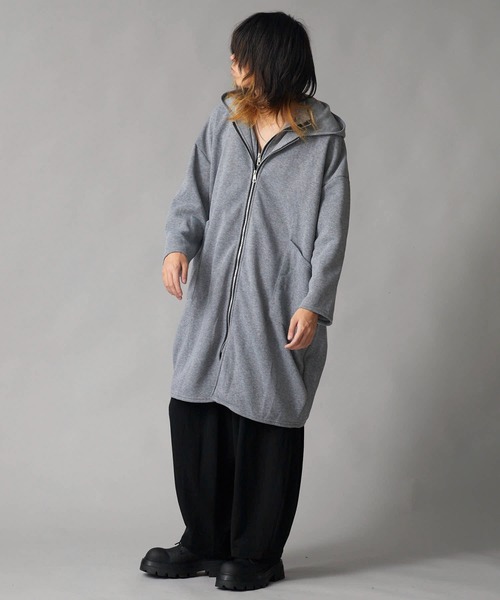 Brushed Lining Double-Zipper Long Zip Hoodie / 裏起毛 2重