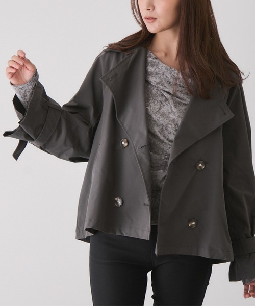 セール】Eクロスショートトレンチコート（トレンチコート）｜Jayro