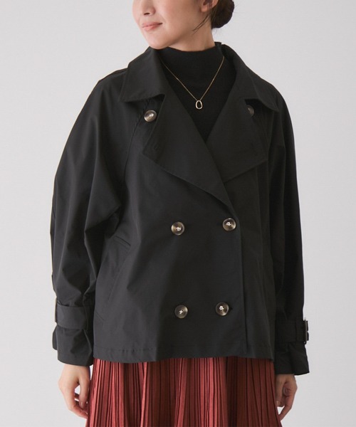 【LOHEN 】ショートトレンチリバーコート　ブラック セール】Eクロスショートトレンチコート（トレンチコート）｜Jayro