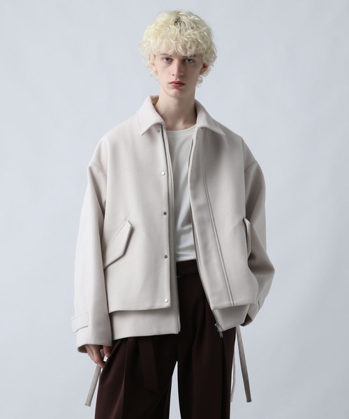 HARE ウーリーテック　レイヤードブルゾン　ホワイト　Sサイズ HARE（ハレ）の「ウーリーテックレイヤードブルゾン(HARE)（ブルゾン