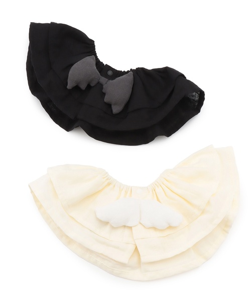 petit main（プティマイン）の「【防水】天使とコウモリのスタイ（スタイ/よだれかけ・キッズ・アイボリー/ブラック・F）」の11枚目の写真