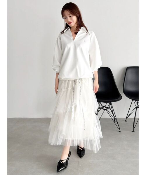 dazzlin（ダズリン）の「【FILA別注】アシメチュールティアードスカート（スカート・レディース・アイボリー/グレー/チャコールグレー・FREE）」の20枚目の写真