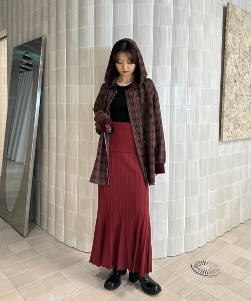 セール】ZIP UP HOODIE CHECK SHIRT（シャツ/ブラウス）｜Ameri