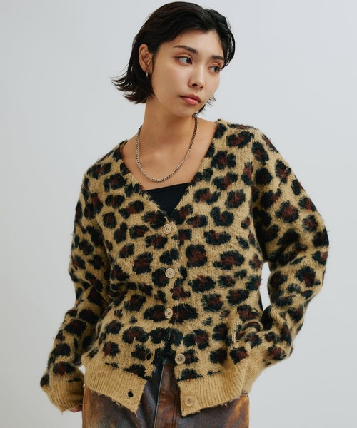 atmos pink Leopard Knit Cardigan / アトモス ピンク レオパード