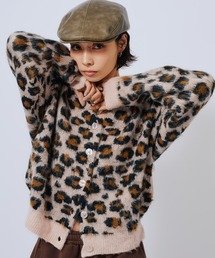 atmos pink Leopard Knit Cardigan / アトモス ピンク レオパード ニット カーディガン