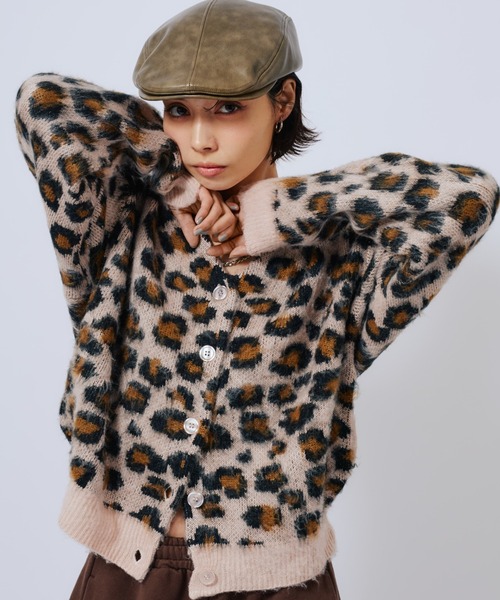 atmos pink Leopard Knit Cardigan / アトモス ピンク レオパード