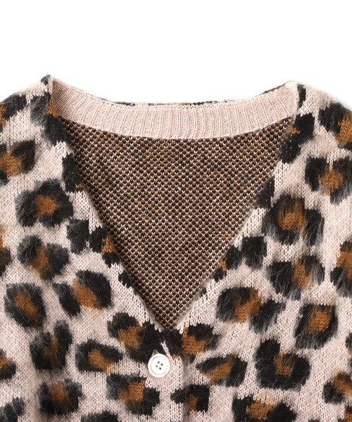 atmos pink（アトモスピンク）の「atmos pink Leopard Knit Cardigan / アトモス ピンク レオパード ニット カーディガン（カーディガン/ボレロ・レディース・ブルー/ピンク/ベージュ・FREE）」の5枚目の写真