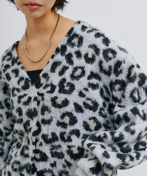 atmos pink（アトモスピンク）の「atmos pink Leopard Knit Cardigan / アトモス ピンク レオパード ニット カーディガン（カーディガン/ボレロ・レディース・ブルー/ピンク/ベージュ・FREE）」の22枚目の写真