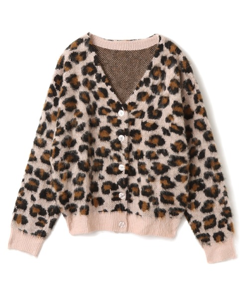 atmos pink（アトモスピンク）の「atmos pink Leopard Knit Cardigan / アトモス ピンク レオパード ニット カーディガン（カーディガン/ボレロ・レディース・ブルー/ピンク/ベージュ・FREE）」の4枚目の写真