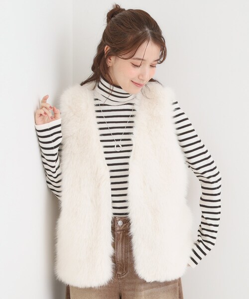 Lemonplet ホワイトエコファーベスト♡Ｓサイズ Lemonplet ホワイトエコファーベスト♡Sサイズ Lemonplet ホワイト