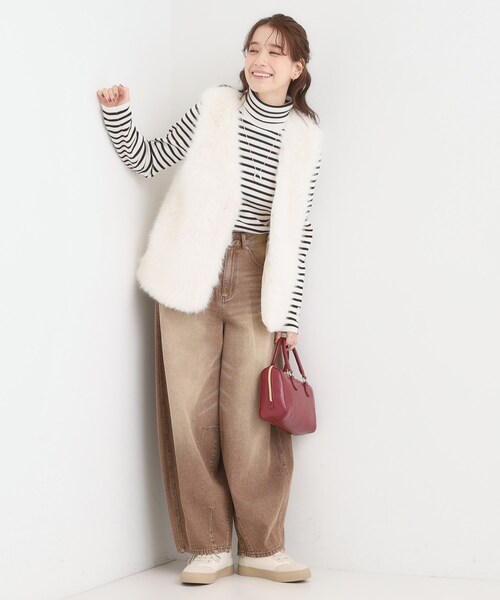 Cutie Blonde（キューティーブロンド）の「ふわふわフェイクファーベスト（ベスト・レディース・オフホワイト/キャメル/ブラウン系その他・00）」の22枚目の写真