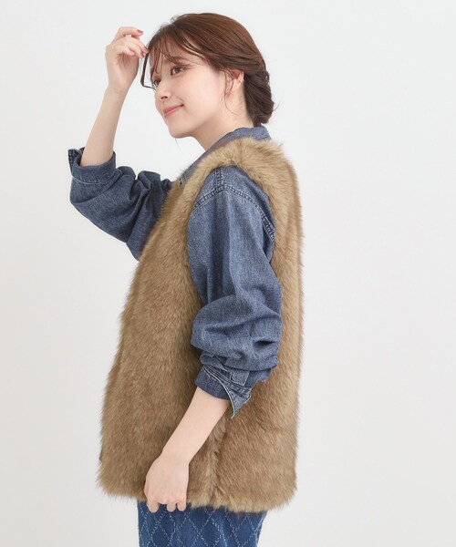 Dartin Bonapatto ファー ベスト 48 セール】ふわふわフェイクファーベスト（ベスト）｜Cutie Blonde