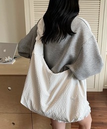 チェック＆ワッフル シャーリング ショルダー バッグ