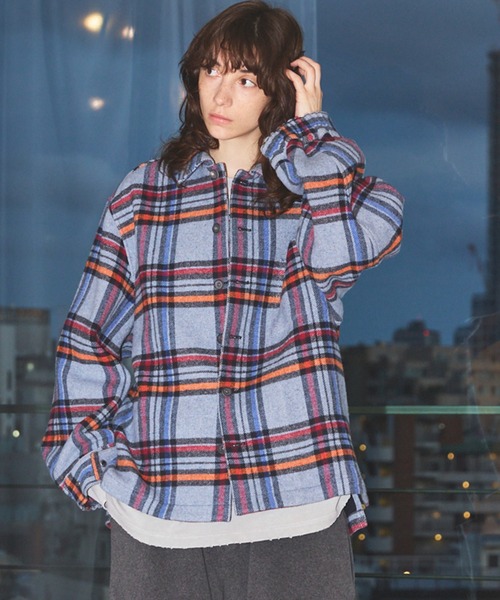 MAISON SPECIAL(メゾンスペシャル)の「《UNISEX》【Italian Dead Stock Fabric】Prime-Over Regular Collar Heavy-Weight Flannel Shirt/プライムオーバーレギュラーカラーヘビーウェイトネルシャツ【MAISON SPECIAL/メゾンスペシャル】(シャツ/ブラウス・メンズ・ダークグリーン/チャコールグレー/ホワイト/ピンク/レッド/ネイビー/その他1・0/1/2)」の7枚目の写真