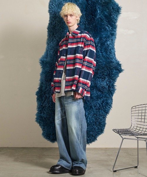 MAISON SPECIAL(メゾンスペシャル)の「《UNISEX》【Italian Dead Stock Fabric】Prime-Over Regular Collar Heavy-Weight Flannel Shirt/プライムオーバーレギュラーカラーヘビーウェイトネルシャツ【MAISON SPECIAL/メゾンスペシャル】(シャツ/ブラウス・メンズ・ダークグリーン/チャコールグレー/ホワイト/ピンク/レッド/ネイビー/その他1・0/1/2)」の11枚目の写真