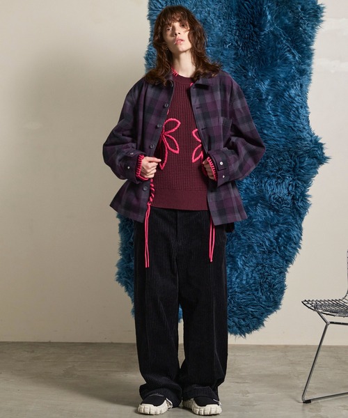 MAISON SPECIAL(メゾンスペシャル)の「《UNISEX》【Italian Dead Stock Fabric】Prime-Over Regular Collar Heavy-Weight Flannel Shirt/プライムオーバーレギュラーカラーヘビーウェイトネルシャツ【MAISON SPECIAL/メゾンスペシャル】(シャツ/ブラウス・メンズ・ダークグリーン/チャコールグレー/ホワイト/ピンク/レッド/ネイビー/その他1・0/1/2)」の9枚目の写真