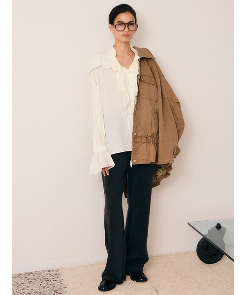 Henon.(ヘノン)の「GATHERING OVER BLOUSON(ブルゾン・レディース・ブラック/ライトブラウン・F)」の8枚目の写真